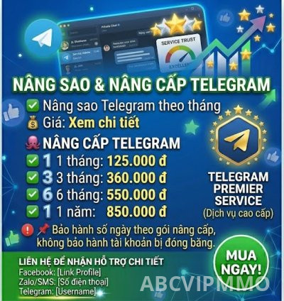 ✅ Nâng sao Telegram theo tháng 🐙 NÂNG CẤP TELEGRAM